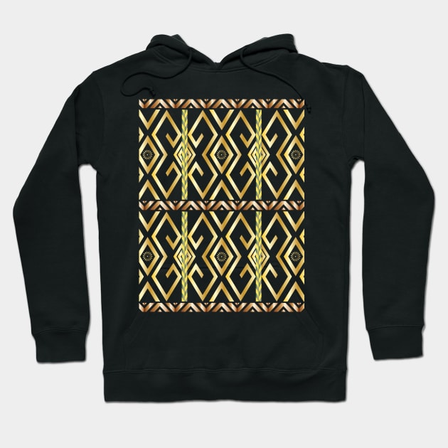 Elegant Black And Gold Moroccan Pattern Hoodie by ArticArtac